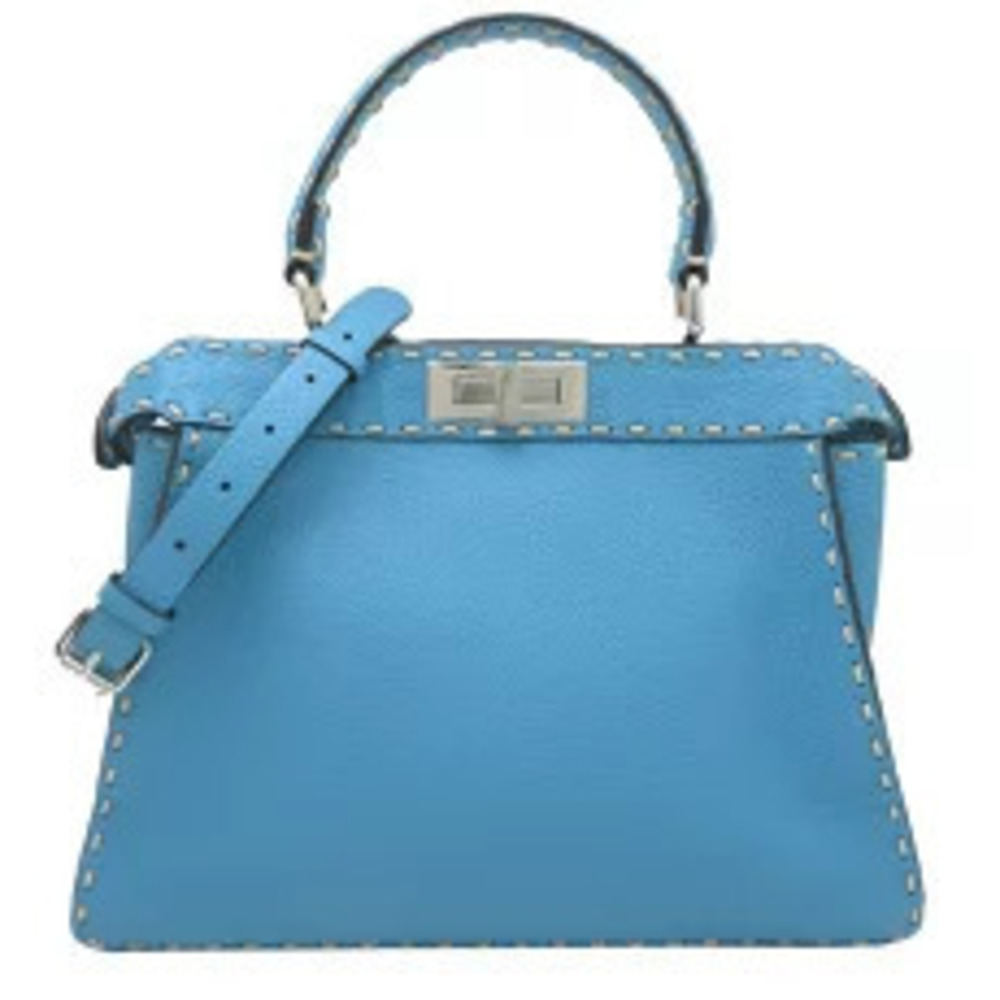 Fendi Peekaboo Handbag Selleria Blue